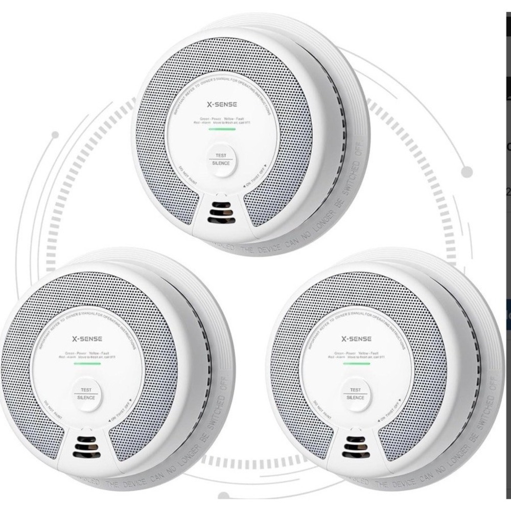 X-SENSE SC06-W Wireless Interlinked Smoke & Carbon Monoxide Detector 3-Pack
